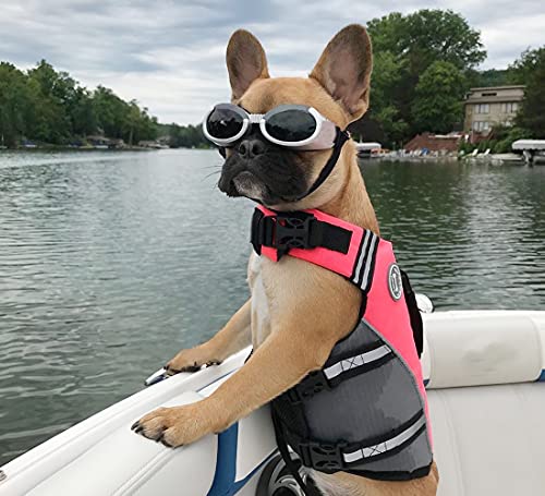 Vivaglory New Sports Style Ripstop Dog Life Jacket with Superior Buoyancy & Rescue Handle, Bright Pink, XS