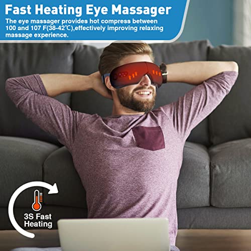 Black Heated Sleep Mask Eye Massager