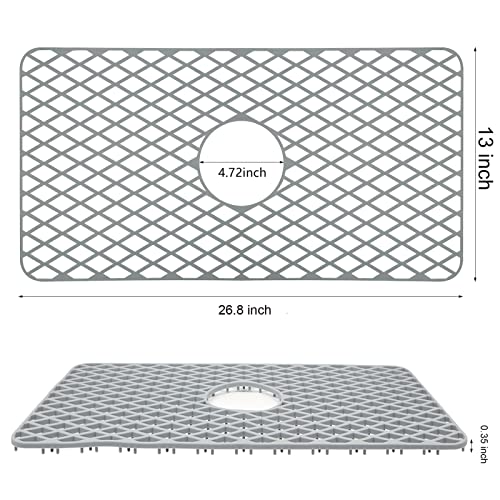 LINIREAU GRAY SINK MATS FOR BOTTOM OF KITCHEN SINK FOR SINGLE BASIN 30 IN. SINK