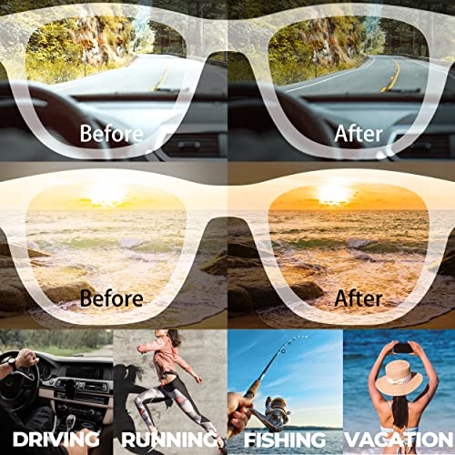 MVICRDU Clip on Sunglasses over Prescription Glasses for Men & Women Flip up Sunglasses Polarized UV Protection Lens CG3