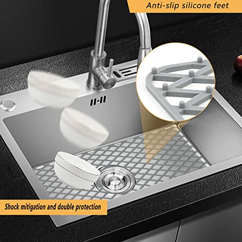 LINIREAU GRAY SINK MATS FOR BOTTOM OF KITCHEN SINK FOR SINGLE BASIN 30 IN. SINK