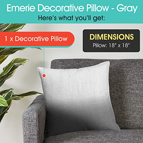 Refinery29 | Ombré Collection | Luxury Decorative Textured Throw Pillows, Ultra Soft with Stylish Modern Chic Design for Home Décor (Pillow, Grey)