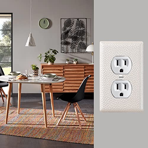 White Leather Wall Plate: Decorative Light Switch & Outlet Cover for Elegant Home Decor
