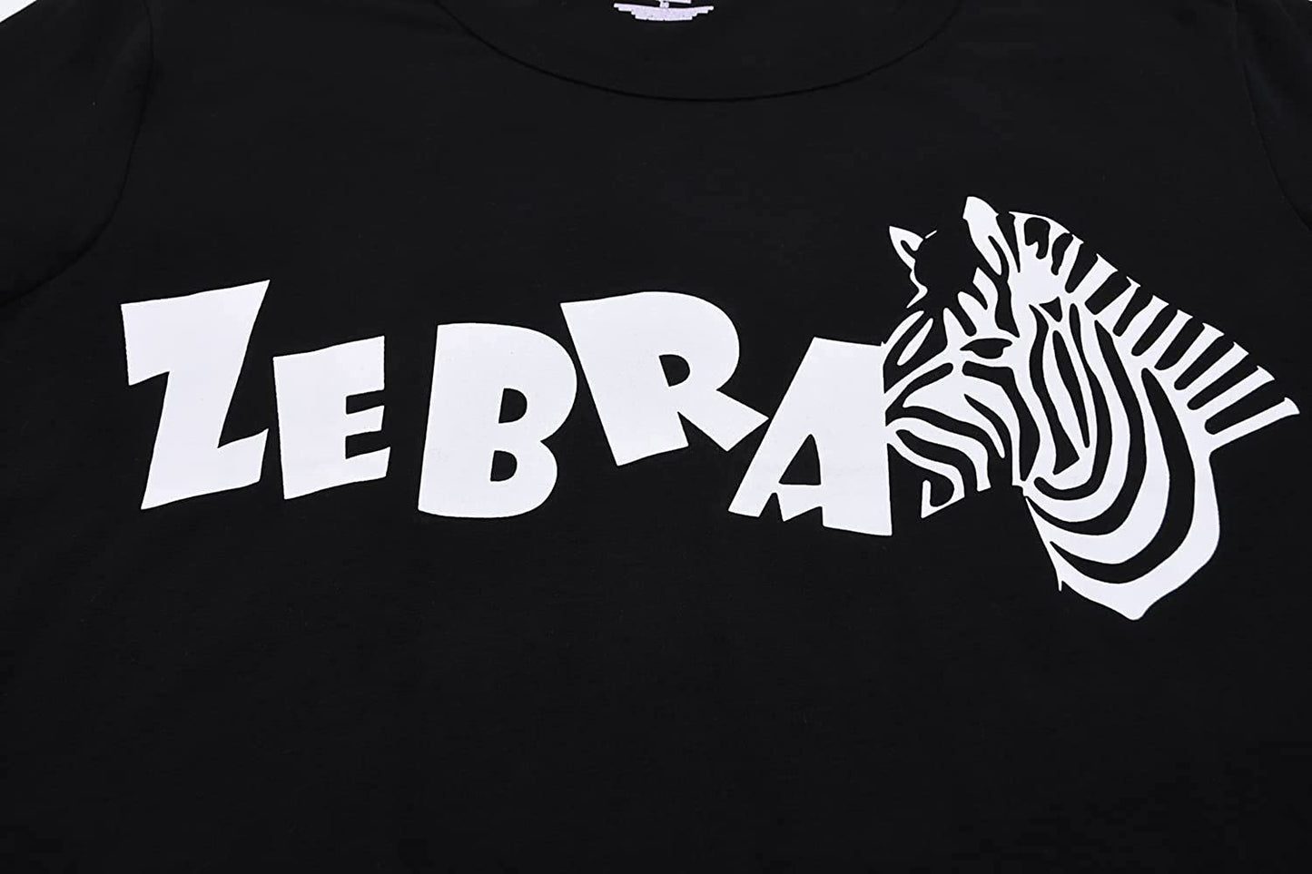 Size XS Zebra T-Shirt & Shorts Pajamas Set
