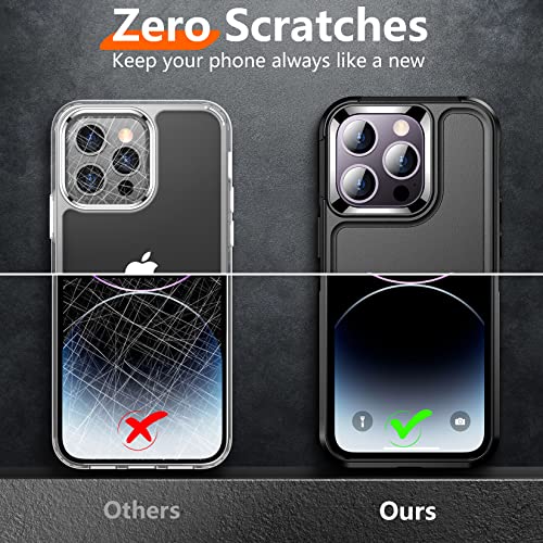 Red2Fire for iPhone 14 Pro Case, with 3 Pack [Glass Screen Protector + Camera Protector][Military Grade Drop Protection] Heavy Duty Shockproof Full Body Cover Phone Case for iPhone 14 Pro 6.1"-Black