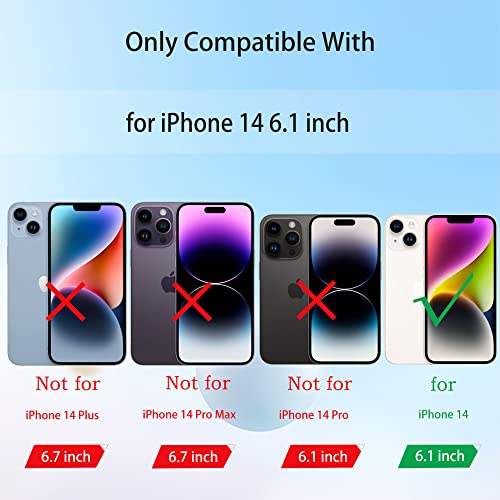 iPhone 14 Kickstand Wallet Case w/ 2 ea Screen/Camera Lens Protectors