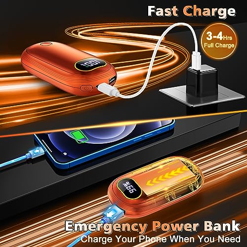 Stay Cozy with 7000mAh Rechargeable Electric Hand Warmer - 18Hrs of Warmth, Up to 131℉ Heating, Ideal for Golf, Raynauds, Camping
