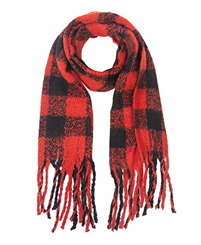 MissShorthair Women's Warm Scarfs Long Plaid Soft Scarves Oversized Winter Fashion Thick Shawl Wrap