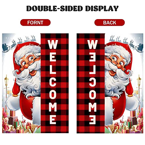 Christmas outdoor decorations, Christmas garden flags 12×18 inches double-sided, Christmas garden decorations outside the farmhouse Christmas flags