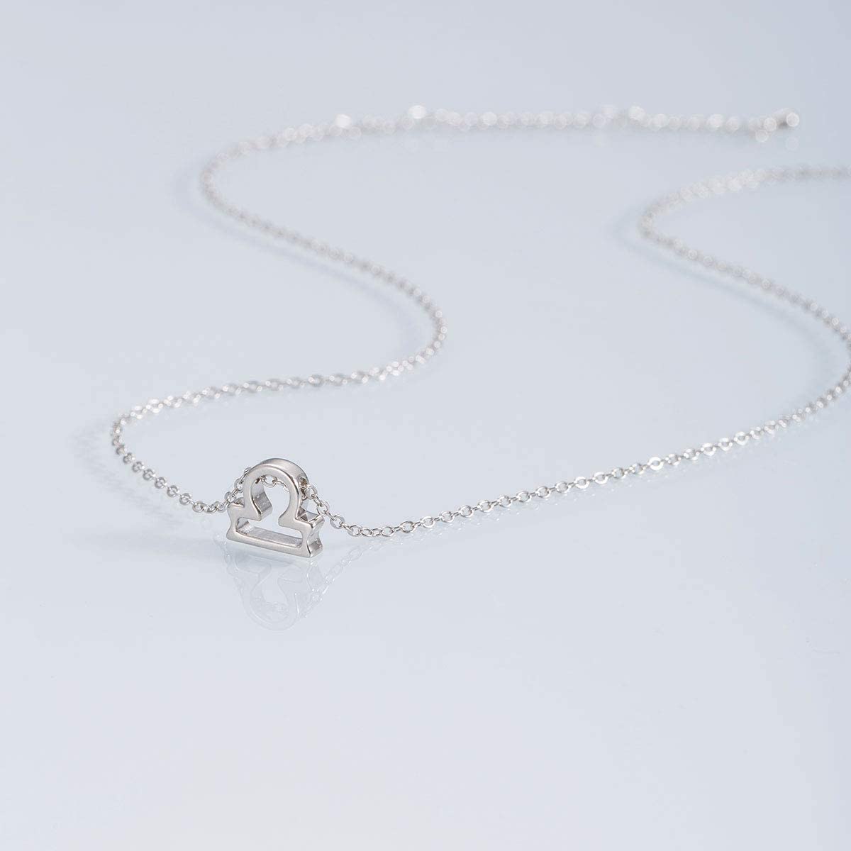 18" Silver Plated Libra Pendant Necklace