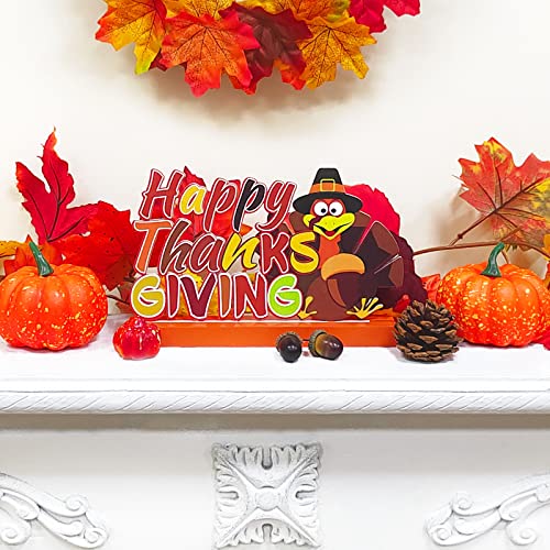 Celebrate Thanksgiving with Festive Wooden Table Decorations | 3 Piece Turkey and Pumpkin Set