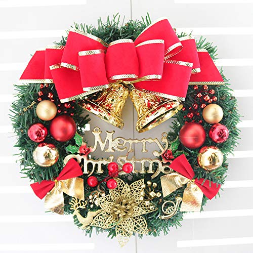Christmas Wreath, Wreaths for Front Door, Christmas Door Decorations, Winter Wreath, Flocking Mixed Decoration, Indoor and Outdoor Holiday Decoration -11.81 Inches