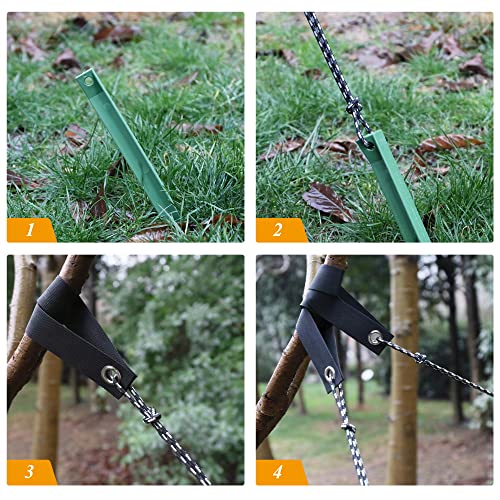 Liliantus 2-Pack Tree Stakes Kit, Anchor Tree Support Strap with Stakes for Garden Plant