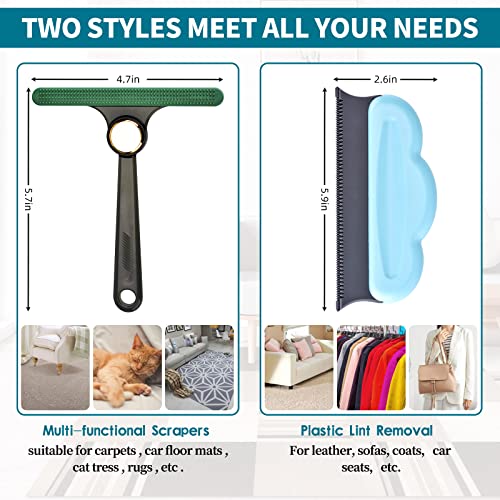 Pet Lint Remover, 4 Piece Set Best Pet Lint Remover, Dog Hair Remover Multi Fabric Edge and Carpet Scraper - Lint Cleaner for Furniture, Sofa, Carpet, Car, Clothes and Bedding