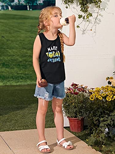 Girls Size 5 Casual Sleeveless Tank Tops 2-Pack: Vibrant Summer Tunic T-Shirts for Play, School, and Creativity