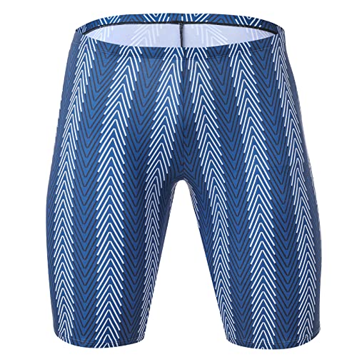 Xioker Boys Swim Jammers Kids Jammer for Swimming,Youth Compression Swimming Jammer Boy Swim Shorts UPF50+(Blue White S)
