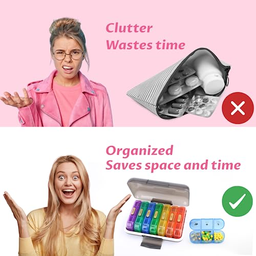 3x Daily Weekly Travel Pill Organizer: Durable & BPA-Free Medicine Storage