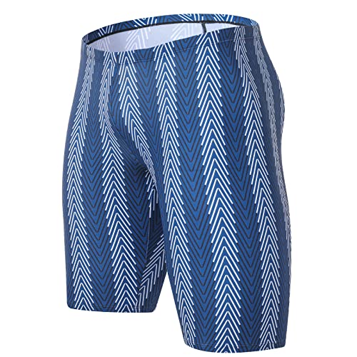 Xioker Boys Swim Jammers Kids Jammer for Swimming,Youth Compression Swimming Jammer Boy Swim Shorts UPF50+(Blue White S)