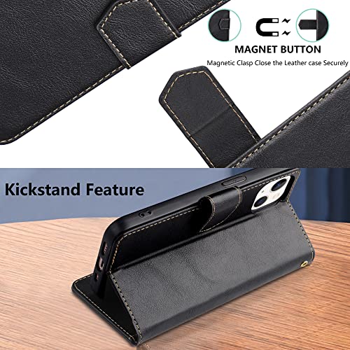 iPhone 14 Kickstand Wallet Case w/ 2 ea Screen/Camera Lens Protectors