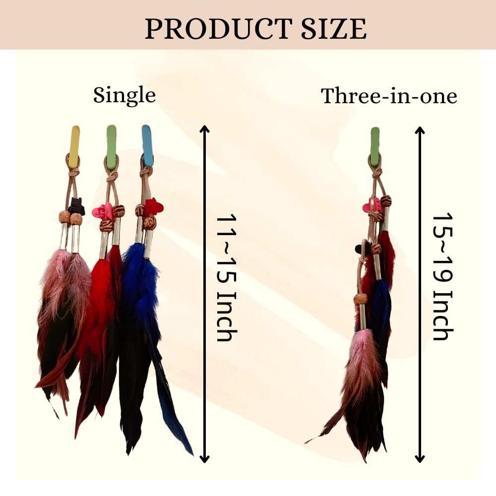 3pcs Handmade Bohemian/Tribal Feather Hair Clip Set