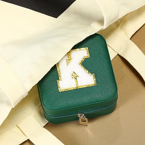 Personalized Green Travel Jewelry Box with Monogram G - Ideal for Women's Birthday and Christmas Gifts
