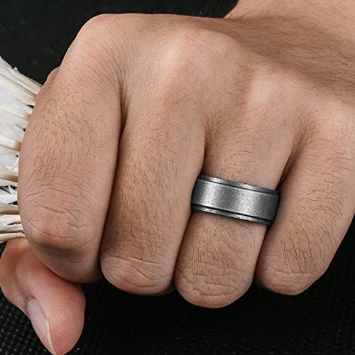 7pk 8mm Wide/2mm Thick Inner Arc Breathable Design Silicone Wedding Rings