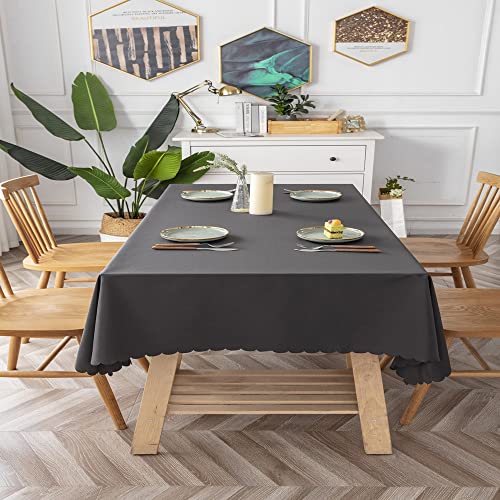 GoldyiTS Rectangle Tablecloth - 60 x 84 inches-Water and Spill Resistant Wrinkle Resistant Tablecloth,Washable Tablecloth, Buffet Table, PartyTablecloth ,Kitchen Dining Tabletop Decor, Grey