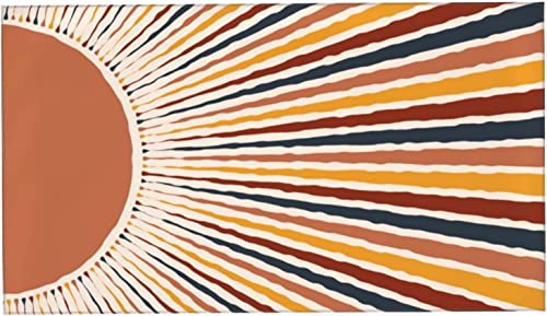 Perinsto Sun Art Print Boho Hand Towel Decorative Fingertip Towels Multipurpose for Bathroom Kitchen Gym and Spa, 27.5" X 15.7"