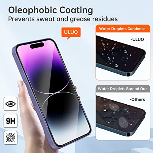 ULUQ Glass Screen Protector for iPhone 14 Pro Max 6.7Inch, HD Clear Tempered Glass Anti-Scratch, No Bubble, 3 Pack