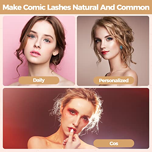 False Eyelashes 3D Natural Look Faux Mink Strip Self Adhesive Lashes 5 Pairs 1 Pack Black 17mm (3D-60)