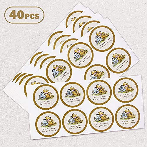 40 Pcs Stickers for A Little Yummy for Your Yummy, 2 inches Stickers Gift for Baby Shower, Party Favors, Wedding Favors, Honey Jar