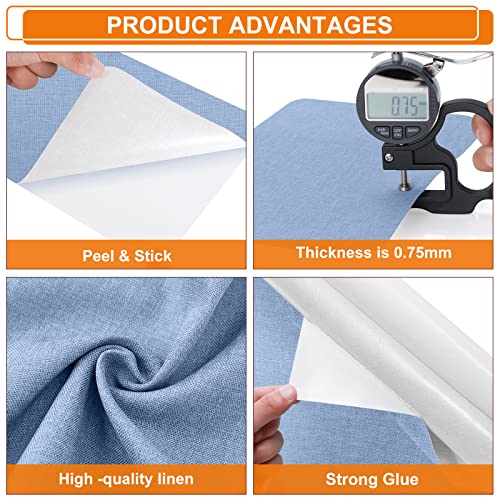 2 PCS Fabric Repair Patch - 8 x 11 inch Fabric Repair Tape Self-Adhesive Canvas Fabric Patches - Linen Fabric Patches for Furniture - Fabric Repair Kit for Couch,Sofas,Car Seats,Chairs Blue Denim