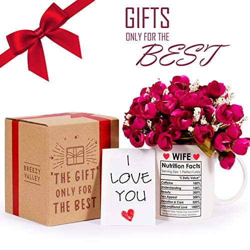 Valentines Day Gifts for Wife from Husband, Wife Coffee Mug, Happy Wife Birthday Gifts Ideas, Mothers Day Gifts for Wife, Best Wife Ever Gifts, Romantic Anniversary Christmas Gifts for Wife 11oz