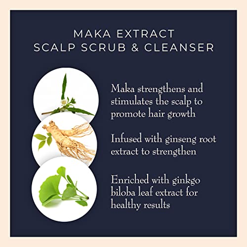 AyurVita Haircare - Maka Extract Scalp Scrub & Cleanser - Bio-Certified Hair Treatment - Ayurvedic Haircare - Clean & Organic Hair Products - 6.7 oz