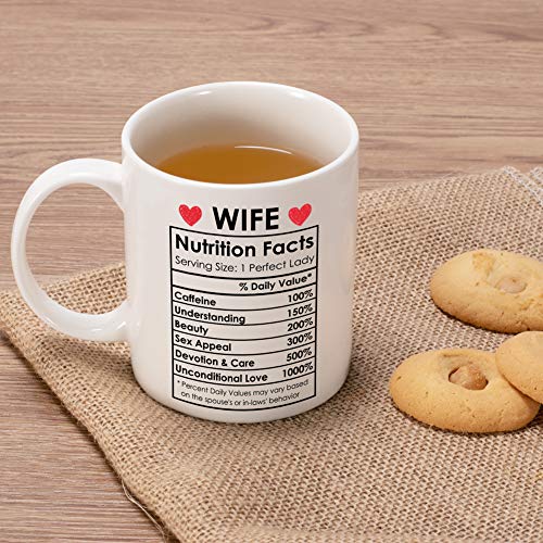 Valentines Day Gifts for Wife from Husband, Wife Coffee Mug, Happy Wife Birthday Gifts Ideas, Mothers Day Gifts for Wife, Best Wife Ever Gifts, Romantic Anniversary Christmas Gifts for Wife 11oz