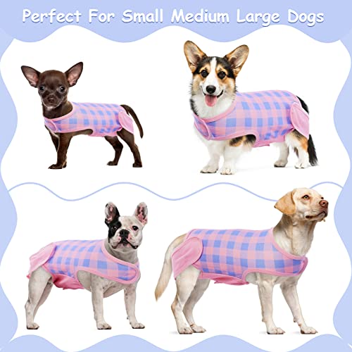 LeLePet Dog Recovery Suit for Dogs Cats After Surgery, Plaid Pet Recovery Shirt, Surgical Bodysuit for Male Female Dogs Skin Disease, Dog Abdominal Disease Bandages, Cone Alternative, Prevent Licking