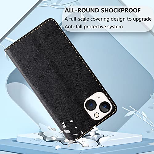 iPhone 14 Kickstand Wallet Case w/ 2 ea Screen/Camera Lens Protectors