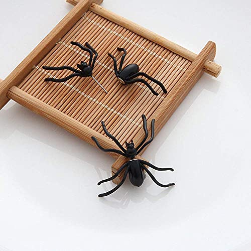 2 Pairs Funny 3D Black Spider Halloween Stud Earrings for Women Girls, Spooky Punk Piercing Studs Double Sided Ear Earrings