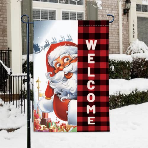 Christmas outdoor decorations, Christmas garden flags 12×18 inches double-sided, Christmas garden decorations outside the farmhouse Christmas flags