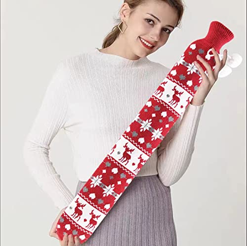 2L Large Natural Rubber Hot Water Bottle - Perfect for Pain Relief and Cozy Nights