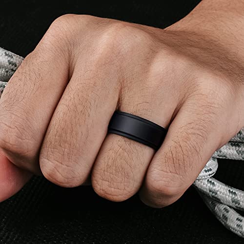 7pk 8mm Wide/2mm Thick Inner Arc Breathable Design Silicone Wedding Rings
