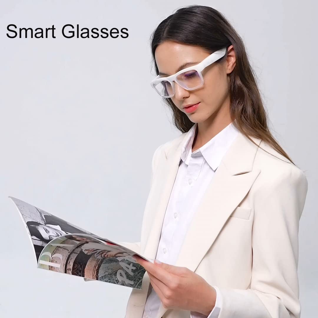 Open Ear Bluetooth Smart Glasses w/ Blue Light Blocking Lenses & Voice Controls