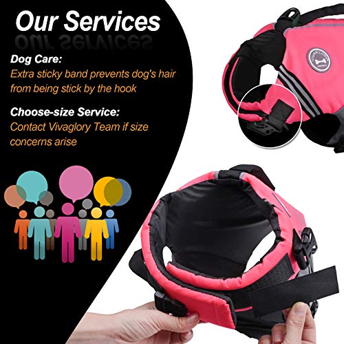 Vivaglory New Sports Style Ripstop Dog Life Jacket with Superior Buoyancy & Rescue Handle, Bright Pink, XS
