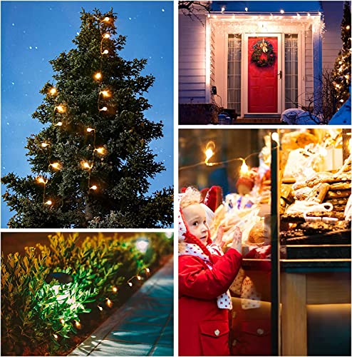 LED Small Bubble String Light 196.85 in 50 Lights Warm White Light with Waterproof Battery Box