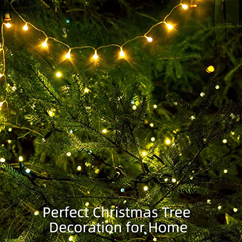 LED Small Bubble String Light 196.85 in 50 Lights Warm White Light with Waterproof Battery Box