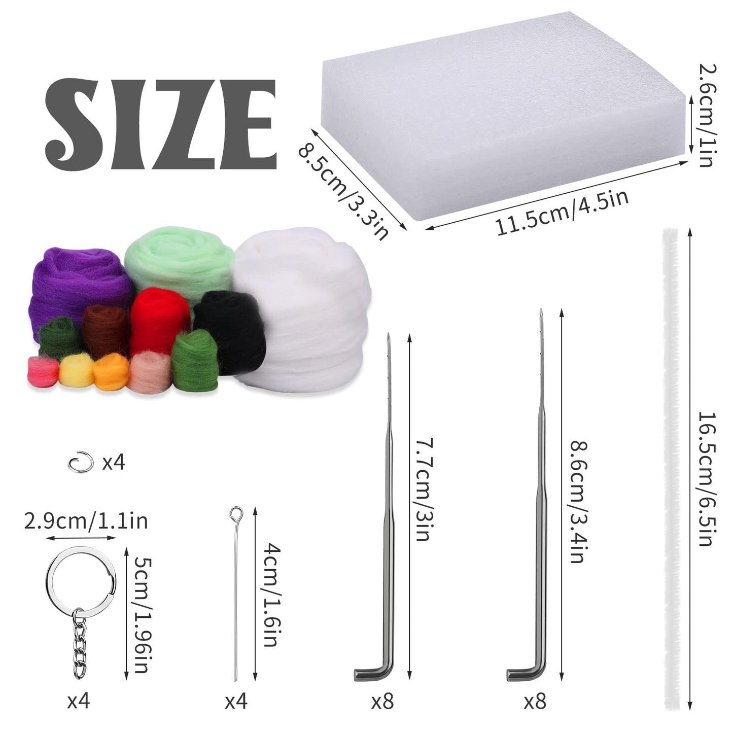 Needle Felting Kit Makes 4 Dolls w/ Basic Felt Tools & Beginners Instructions