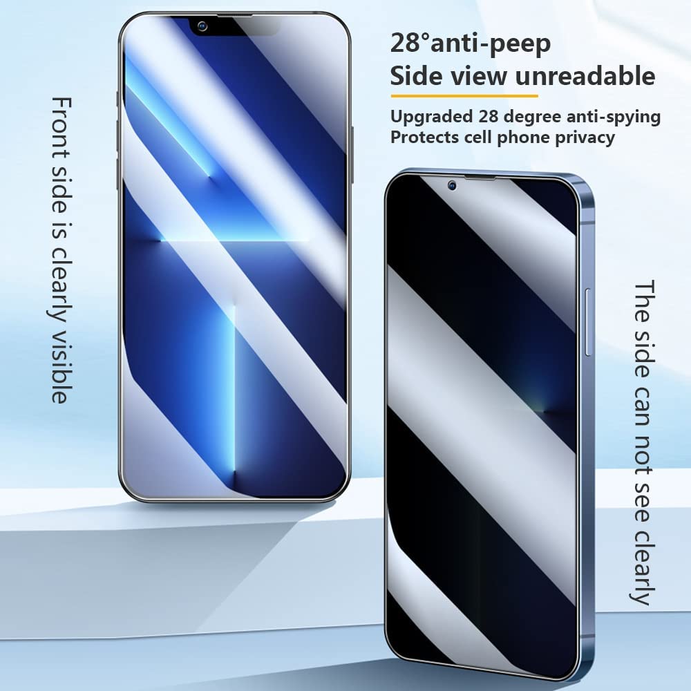 2pk iPhone 14 Pro Privacy Tempered Glass Screen Protector w/ Auto Alignment Kit