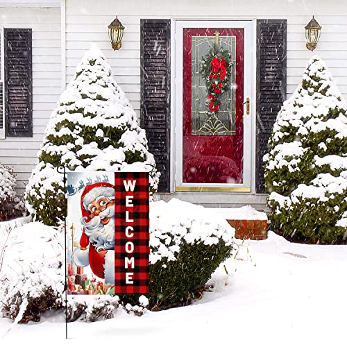Christmas outdoor decorations, Christmas garden flags 12×18 inches double-sided, Christmas garden decorations outside the farmhouse Christmas flags