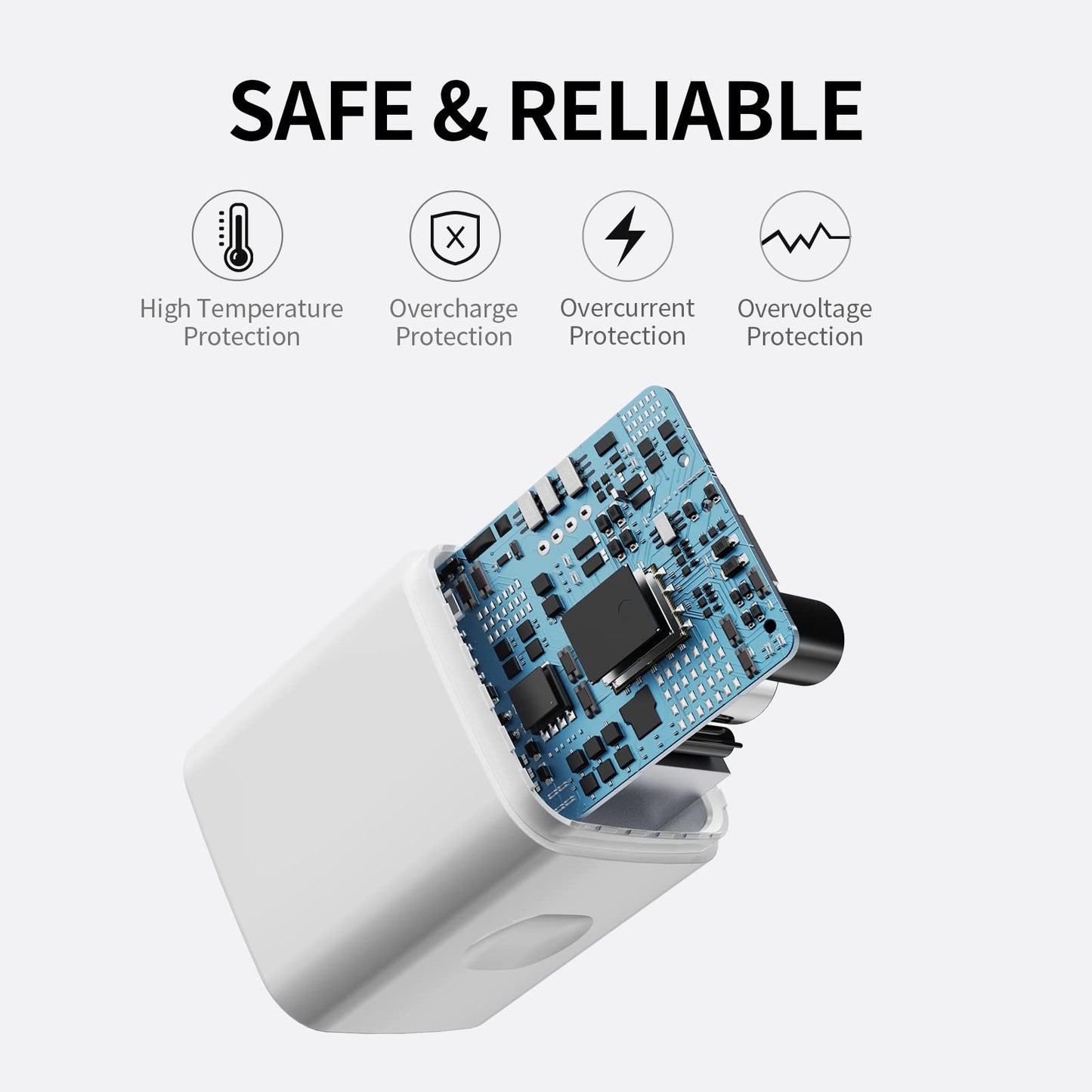 20W USB C Fast Charging Block: Compact and Efficient Wall Charger for iPhone 14/13/12, iPad Pro, AirPods Pro - Ultra-Portable & Fast