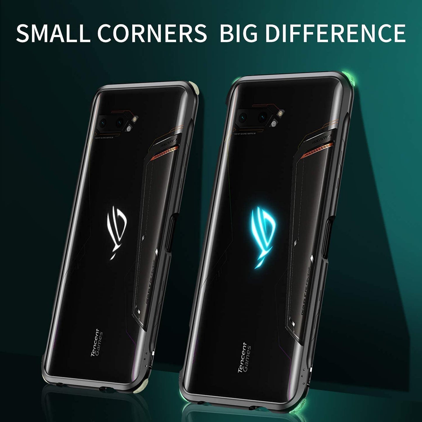 Black Aluminum Alloy Metal Bumper Frame Case for ASUS ROG Phone 2 (ZS660KL)